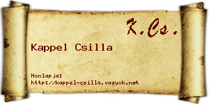 Kappel Csilla névjegykártya